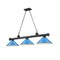 Z-Lite Cordon 3 Light Billiard, Matte Black & Electric Blue 2306-3MB-MEB - alternate 1